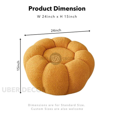 Pumpkin Hue Ottoman Stool Chair - Soft Stool & Footrest for Living Room or Bedroom Modern Living Room Furniture - Uber Decor