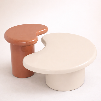 Daly sculptural coffee table for modern lounge spaces with organic form custom made designer center table