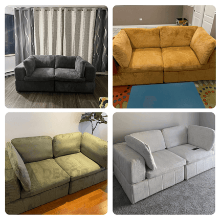 Liraya 79" Loveseat- Bubble Style Cushioned 2 Seater Sofa Couch for Living Room or Office