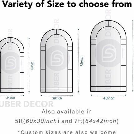 HavenArch- Arched Top Full Length Metal Framed Door Style Mirror for Entrance Foyer, Living Room, Boutique or Clothing Store