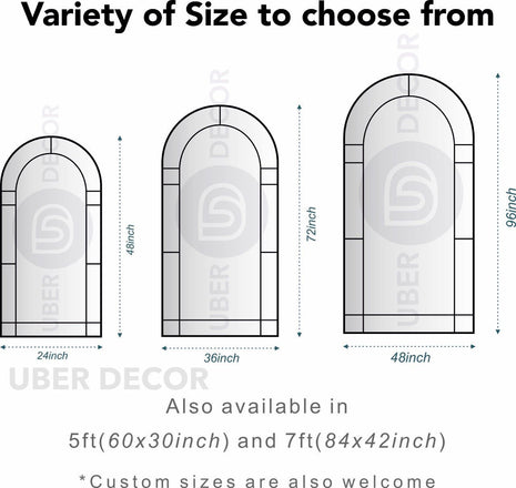 HavenArch- Arched Top Full Length Metal Framed Door Style Mirror for Entrance Foyer, Living Room, Boutique or Clothing Store - Uber Decor