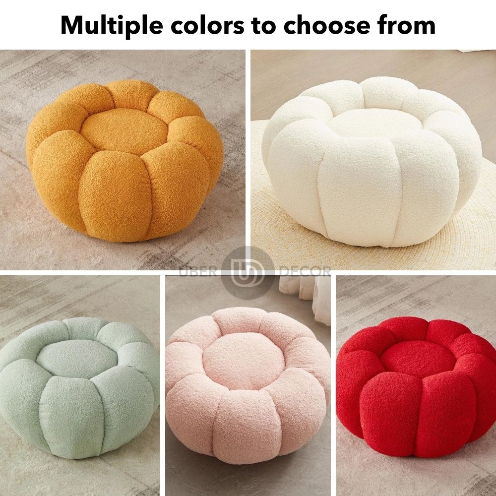 Pumpkin Hue Ottoman Stool Chair - Soft Stool & Footrest for Living Room or Bedroom Modern Living Room Furniture