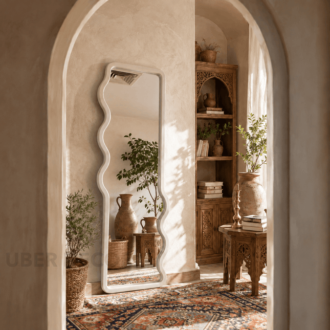 Ayla Asymmetrical Full Length Floor Mirror – Organic Statement Mirror