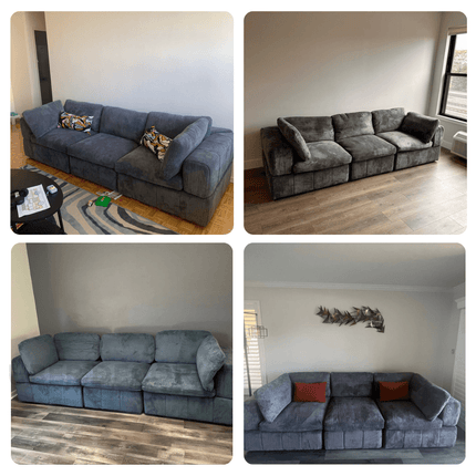 Liraya 108" Sofa- Bubble Style Cushioned 4 Seater Sofa for Living Room or Office