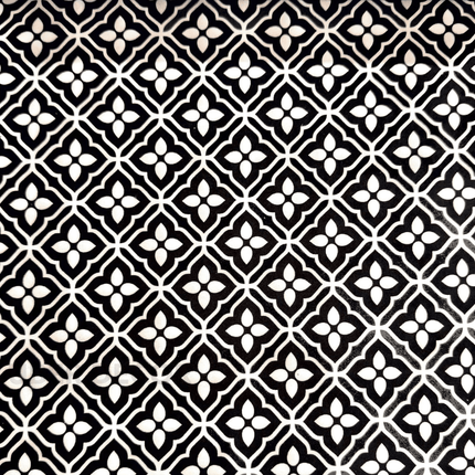Istanbel Martar - Midnight Mosaic Tile Printed Suede Upholstery Fabric- Midnight Mosaic Tile