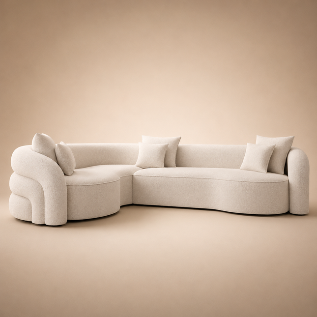 Lubeck Sculptural Sectional Sofa with Organic Silhouette Customisable Luxury Corner Couch for Elegant Contemporary Interiors