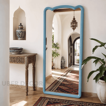 Dalia Scalloped Crown Full Length Floor Mirror – Statement Leaner
