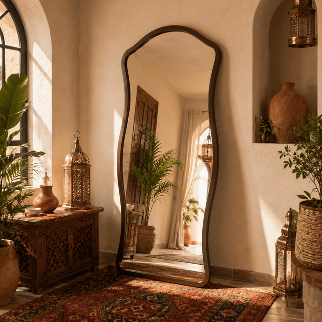 Zahara Sculptural Full Length Mirror – Contemporary Statement Moroccan Mirror