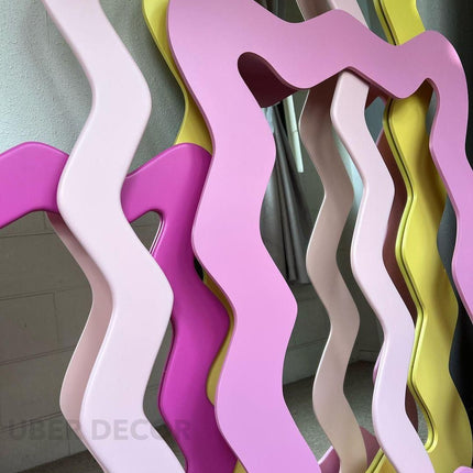 Wavy Edge Full-Length Mirror-Modern Large Irregular Asymmetric Designer Standing Mirror for Bedroom