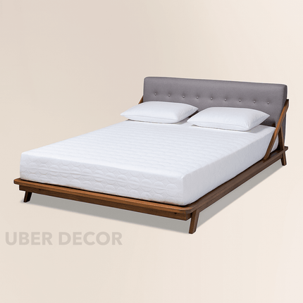 CedarLoom Mid-Century Upholstered Platform Customisable Bed for Urban Interiors