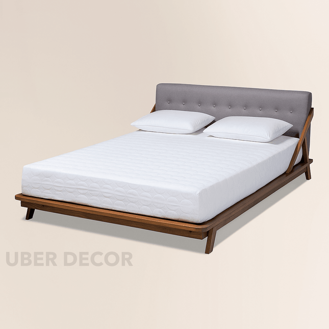 CedarLoom Mid-Century Upholstered Platform Customisable Bed for Urban Interiors