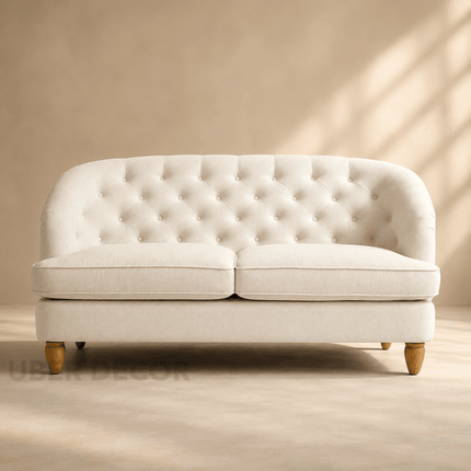 Nestrel 3 Seater Tufted Sofa - Traditional American Modern Couch for Living Room