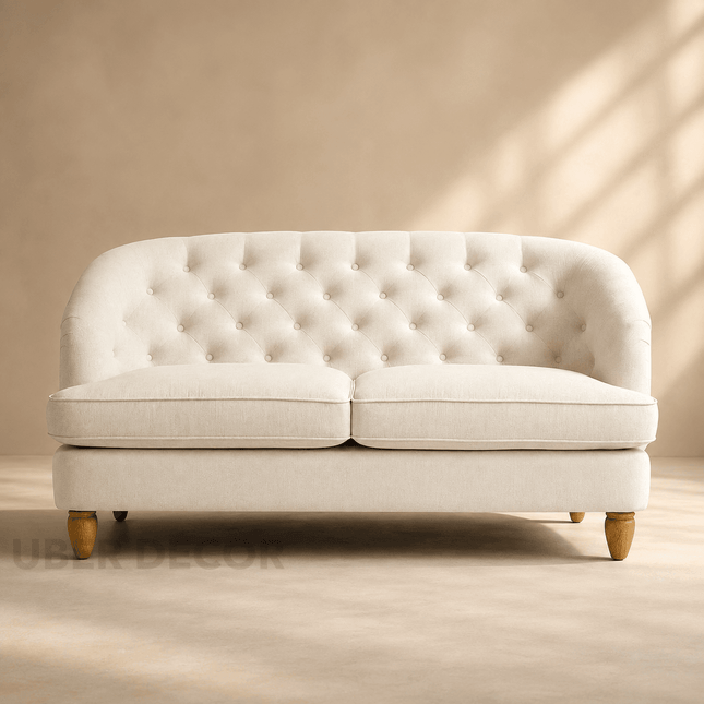 Nestrel 3 Seater Tufted Sofa - Traditional American Modern Couch for Living Room