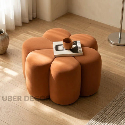 Flora Ottoman Stool - Stylish Flower Shaped Ottoman - Perfect Pouf for Living Room & Modern Sofa Design