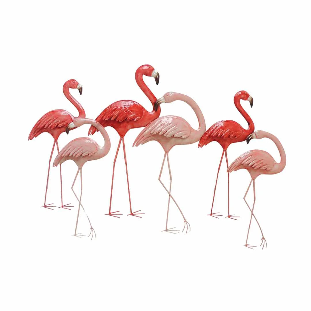 Flamingo Family Metal Wall Hanging Metal Wall Art