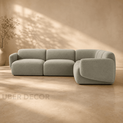 Krabi 5 Seater L-Shaped Sectional Sofa Couch Japandi Minimalist Modern Luxury Furniture for Living Room