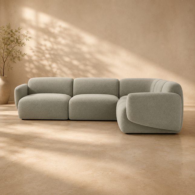 Krabi 5 Seater L-Shaped Sectional Sofa Couch Japandi Minimalist Modern Luxury Furniture for Living Room