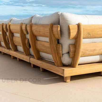 Nairobi Sectional Sofa with Chaise Modern Japandi Solid Wood Frame Sofa