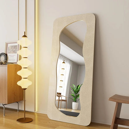 Asymmetry Twisted Timber Full-Length Mirror with Custom Wooden Frame