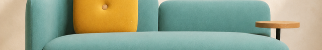 Osaka 2 Seater Couch with Joined Side Table Mid Century Sofa for Living & Lounge Spaces