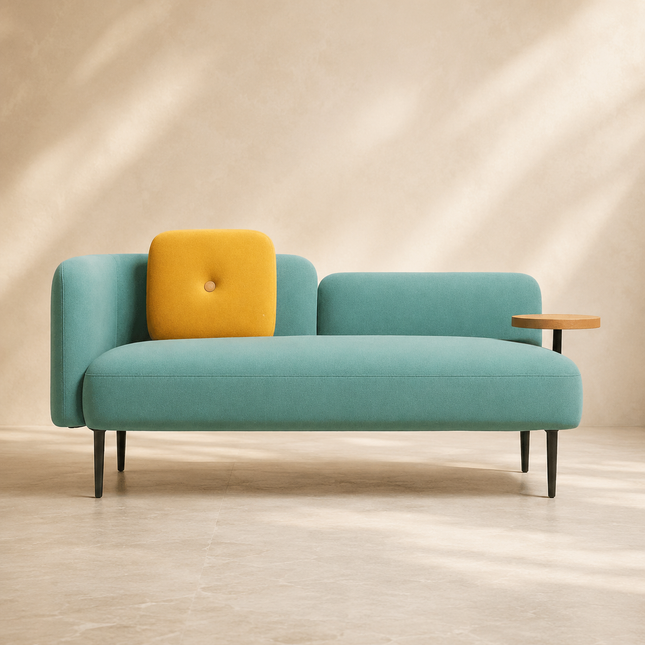 Osaka 2 Seater Couch with Joined Side Table Mid Century Sofa for Living & Lounge Spaces