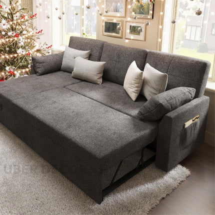 Tuscany Sleeper Sofa- Convertible Sofa Bed with Pull Out Couch with Storage Space for Bed Room, Guest Room or Living Room - Uber Decor