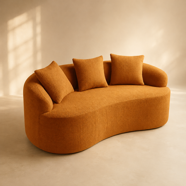 Oslen Japandi Curved Sofa Oversized Wabi Sabi Style Couch for Living Room