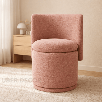 Erona Modern Barrel Chair with Rounded Back and Cylindrical Base Perfect for Bedroom Living Room or Accent Corners