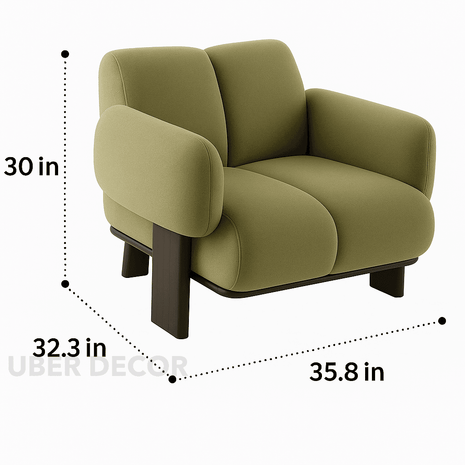 ZENLO – Modern Nordic Lounge Accent Chair for Living Room, Dorm & Casual Spaces - Uber Decor