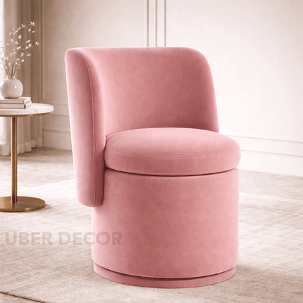 Erona Modern Barrel Chair with Rounded Back and Cylindrical Base Perfect for Bedroom Living Room or Accent Corners