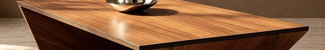 Detroit Wabi-Sabi Modern Japandi Coffee Table – Geometric Solid Wood Center Table with Integrated Storage for Living Room