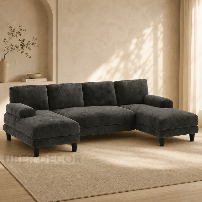 Havana 111" Sectional Sofa- Large Modular Lounge Sofa with Double Chaise Left & Right