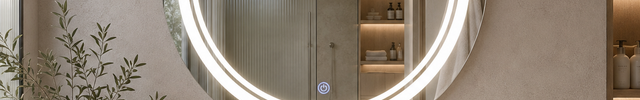 Reflecia Round Cirlce Design led mirror front or back lit  touch button frameless bathroom vanity mirror