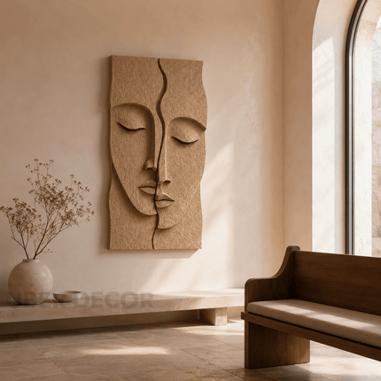 Serene Dual Face Japandi Wall Art Sculpture – Textured Abstract Relief for Bedroom, Living Room & Modern Interiors