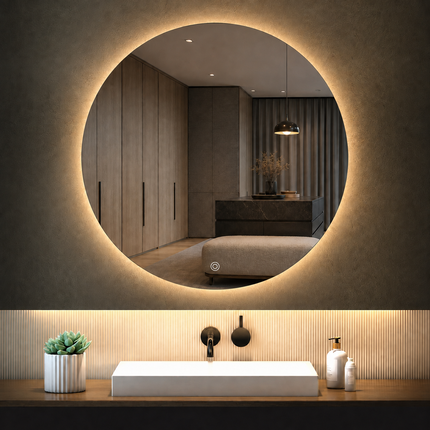 Amoura Heart Design led mirror- 3-colour front lit or backlit touch button LED frameless bathroom vanity mirror