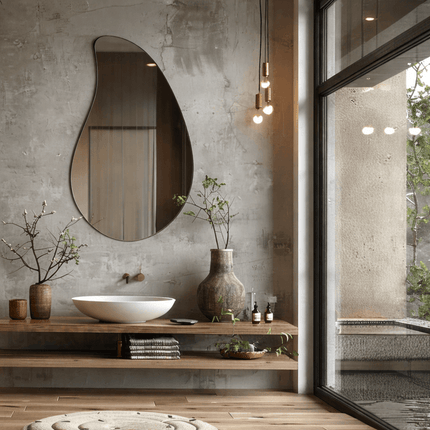 Nahla Raindrop Frameless HD Mirror – Modern Organic Wall Mirror Minimalist Decorative Art Piece