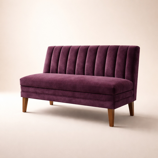 Arven Retro Mid Century High Back Bench Contemporary Customisable Seating for Dining Living Lounge and Entryway