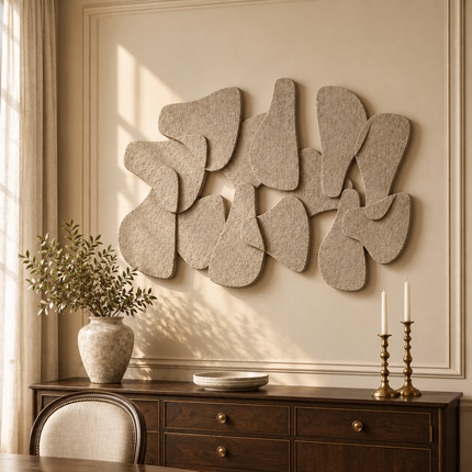 Petal Cluster Organic Modern Wall Art – Floral Sculpture for Living Room