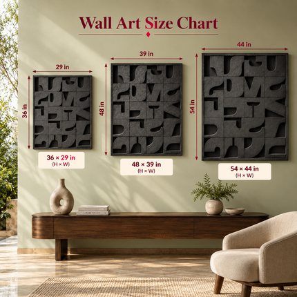 Shadow Grid Rhythm Japandi Wall Art – Textured Geometric Sculpture for Modern Living Rooms & Entryways
