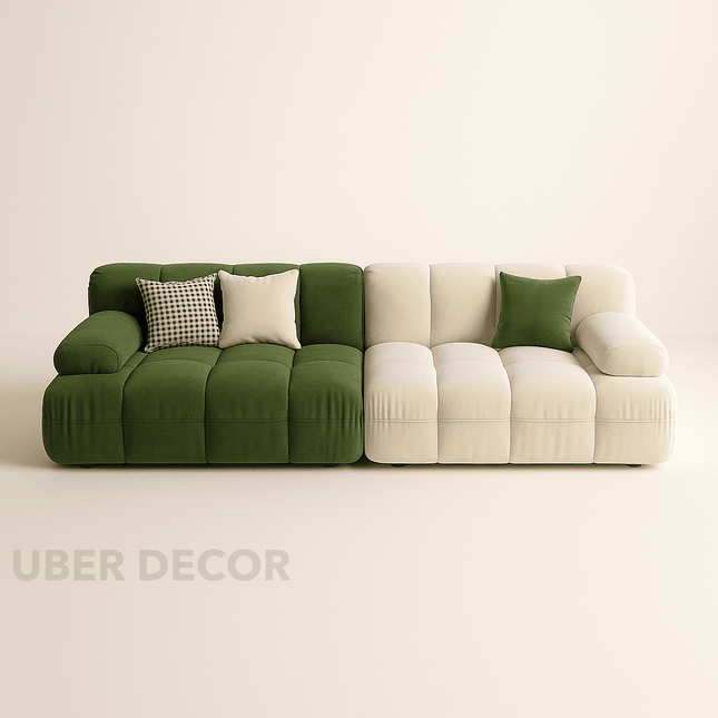 Lucca 3-Seater Postmodern Puff Sofa – Minimalist Lazy Couch for Living Room, Lounge, or Bedroom