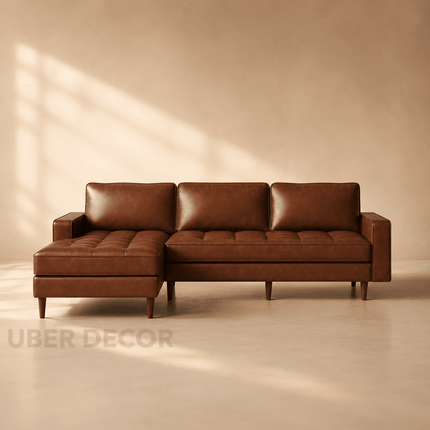 Bari 3 Seater Sectional Sofa Couch with Lounger Modern American Style Luxury Furniture for Living Room