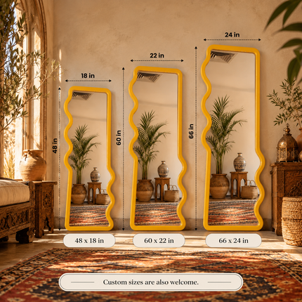 Ayla Asymmetrical Full Length Floor Mirror – Organic Statement Mirror