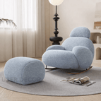 Chair + Ottoman / Powder Blue Terry