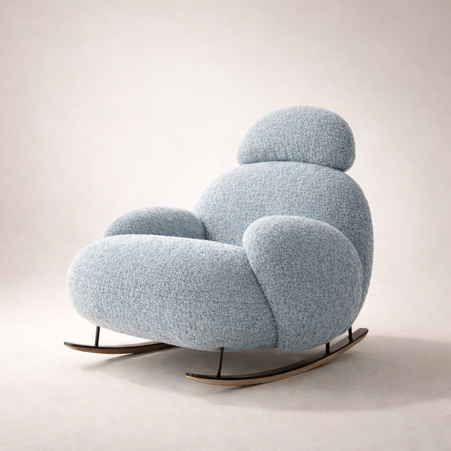 Iraaya Minimalist Fabric Rocking Cloud Chair for Living Room or Bedroom