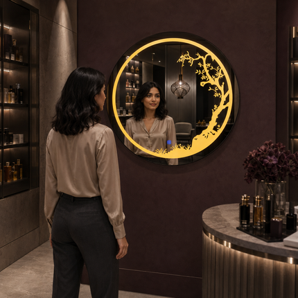 Arboris led mirror front-lit or backlit touch button led frameless bathroom vanity mirror