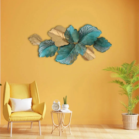 Green and Gold Foliage Metal Wall Hanging Metal Wall Art