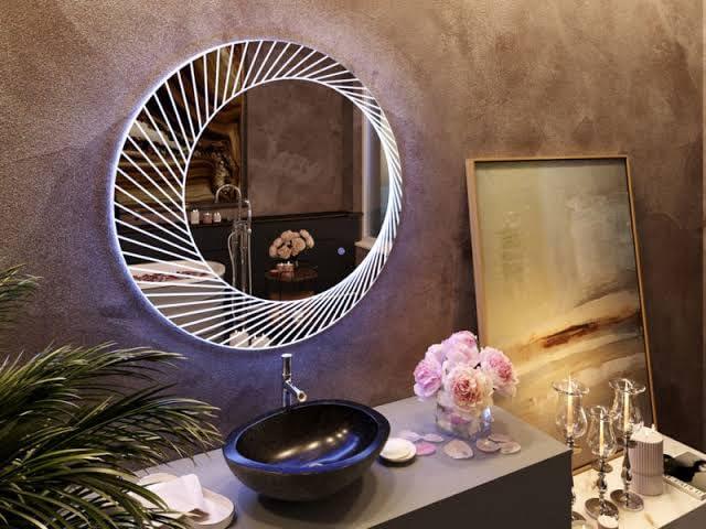 Sunburst Round LED Mirror