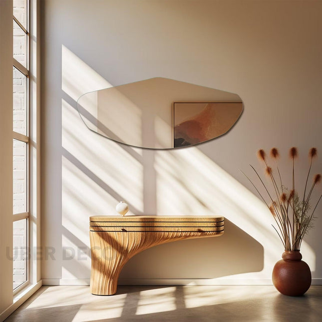 Widescape Reflection Asymmetric Decorative Mirror- Aesthetic Decorative Shaped Cloud Mirror for Living Room
