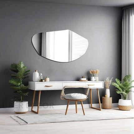Widescape Reflection Asymmetric Decorative Mirror- Aesthetic Decorative Shaped Cloud Mirror for Living Room