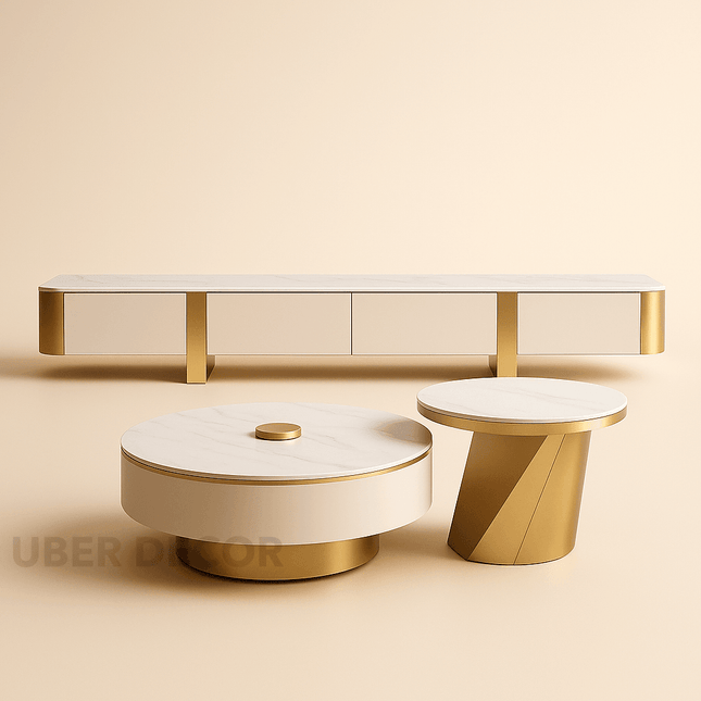 Liora Edge – Luxury Coffee Table, Modern Glam European Inspired Design TV Unit